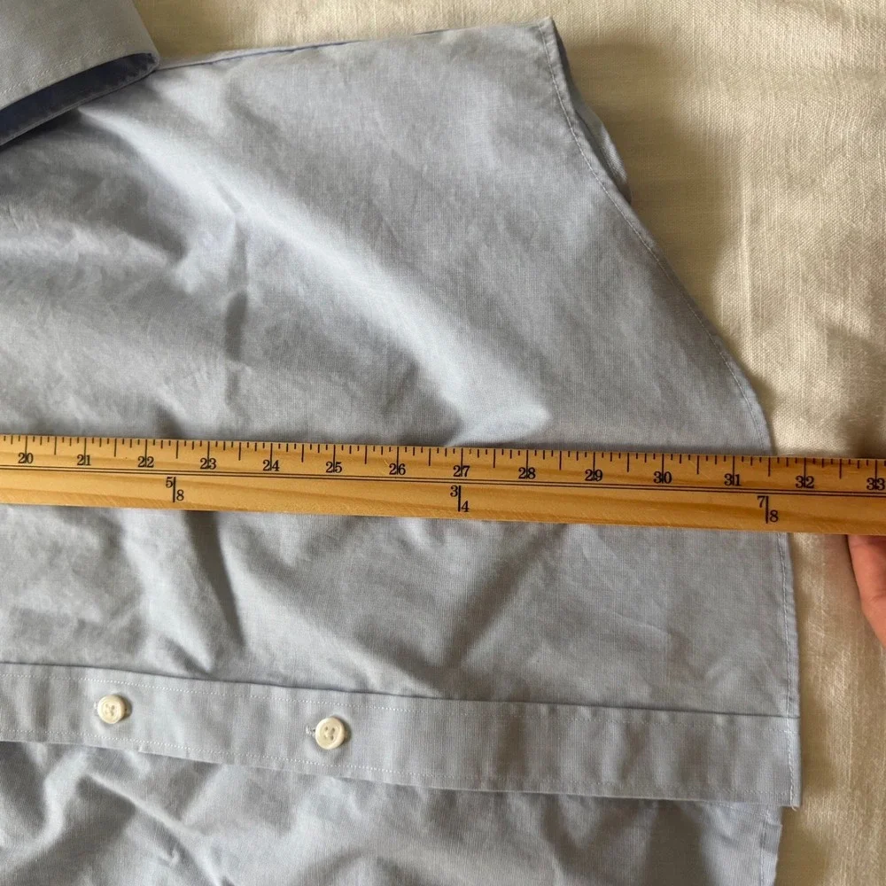 J. Crew Thompson Flex Wrinkle Free Dress Shirt XL 17-17.5 Blue Button Down